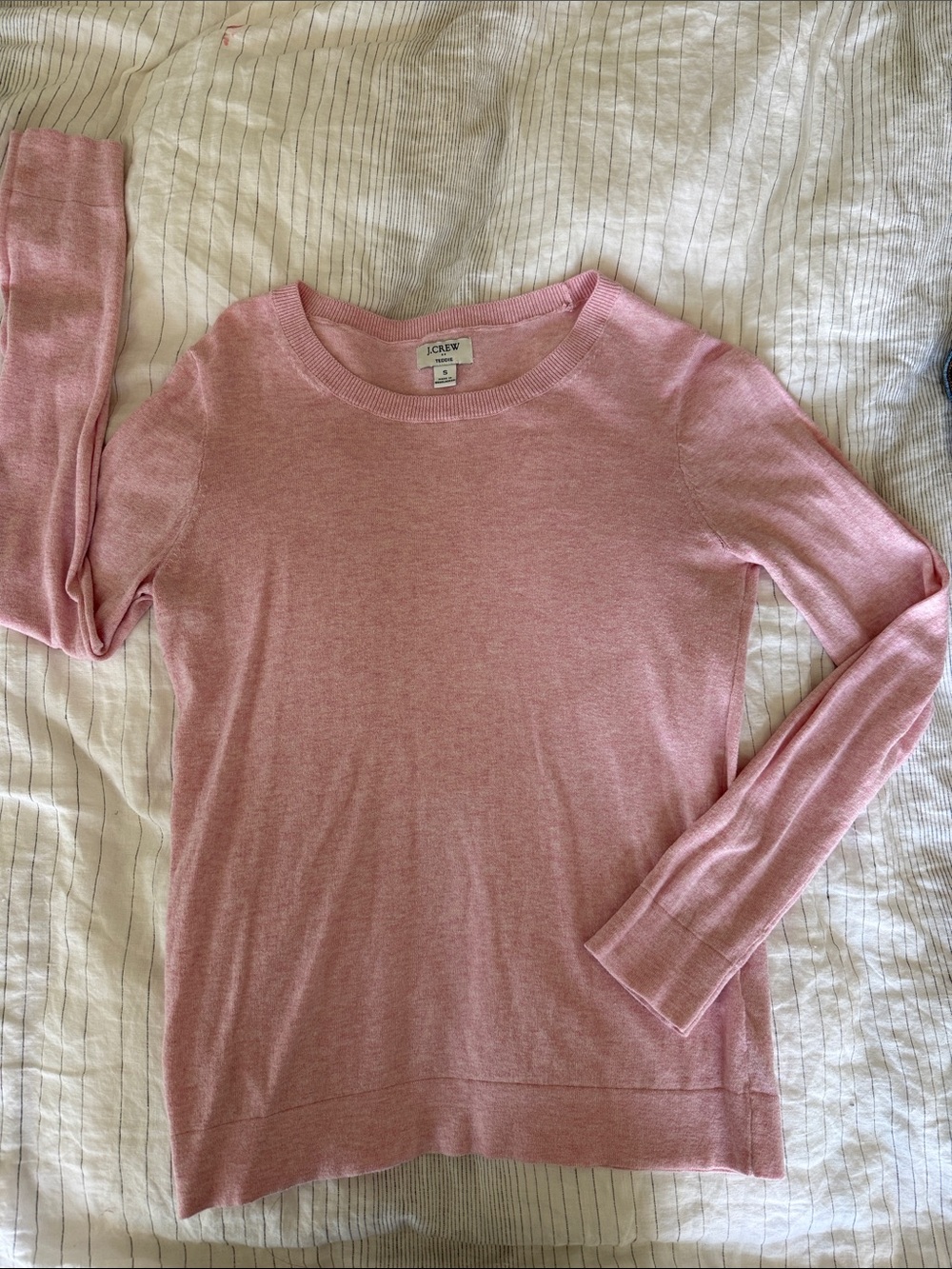J. Crew Pink Lightweight Crewneck Sweater